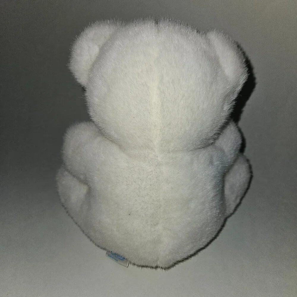 VTG Carter's White Teddy Bear Rattle Plush 8